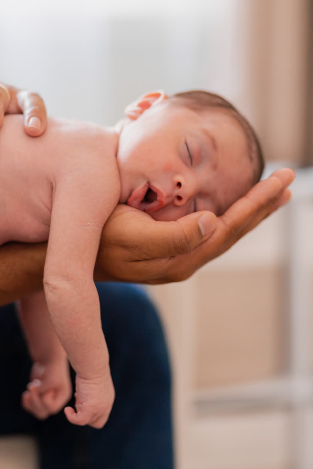 Candid family moment outdoors